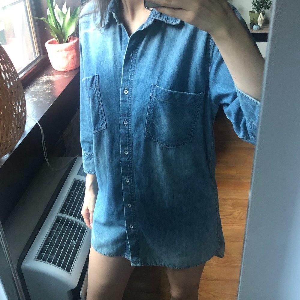 Levi’s denim button down two pocket tunic shirt - Picture 8 of 8